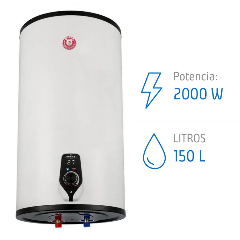 Termo Eléctrico 150 Litros 2000 W de Muro