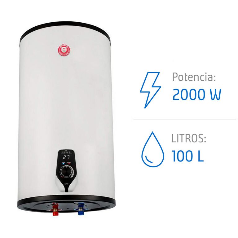 Termo Eléctrico 100 Litros 2000 W de Muro