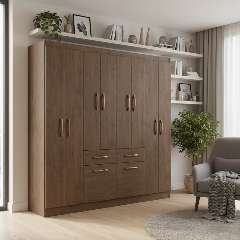 Closet Amarula 8 Puerta(s) 2 Cajón(es) 3 Repisa(s) 180x177x39 cm Café