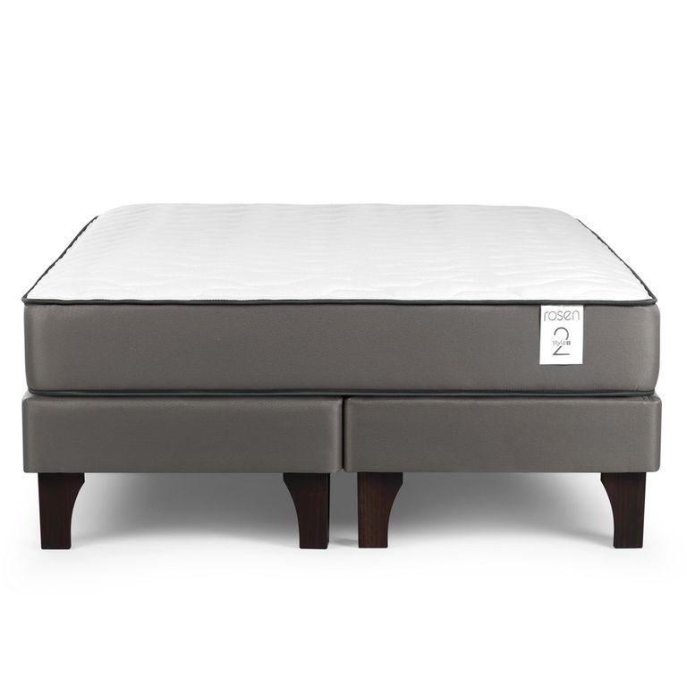 Cama 2 plazas Europea New Style 2 Plus Gris a $299.990
