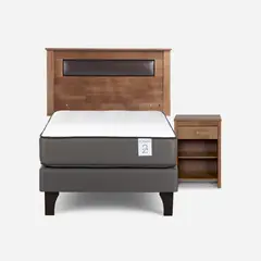 ROSEN - Cama 1 Plaza Europea New Style 2 Plus + Respaldo + Velador