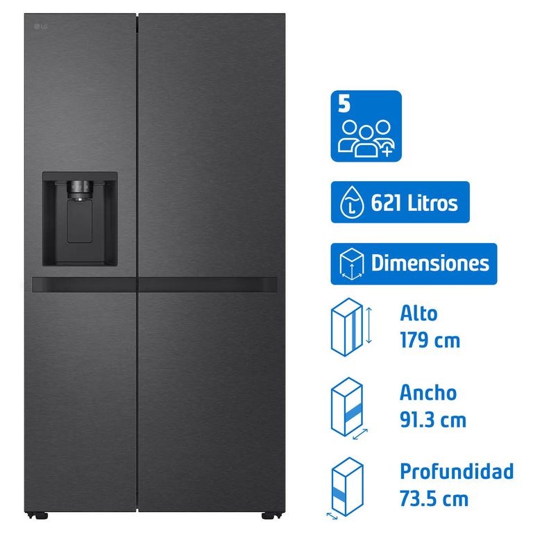 Refrigerador Side by Side No Frost 621 Litros Negro GS66SPM