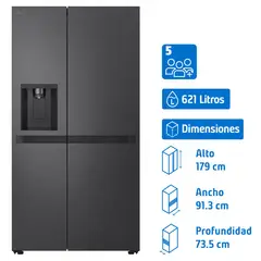 LG - Refrigerador Side by Side No Frost 621 Litros GS66SPM