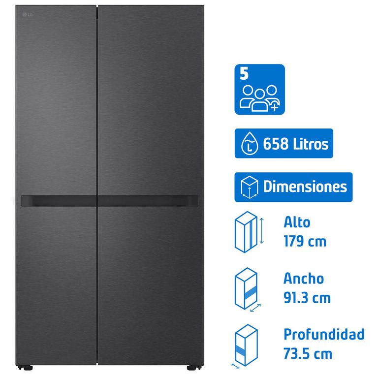 Refrigerador 2 Puertas Side by Side No Frost 658 Litros GS66BPM