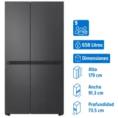LG - Refrigerador 2 Puertas Side by Side No Frost 658 Litros GS66BPM