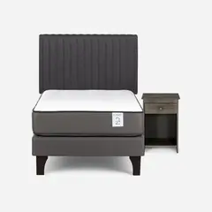 ROSEN - Cama 1.5 Plazas Europea New Style 2 Plus + Respaldo + Velador