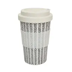 DECOGREEN - Mug 400 ml Fibra de Bambú Flechas Blanco