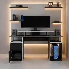 TUHOME - Escritorio Keria Wengue 157.1x88.5x50 cm