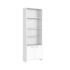 TUHOME - Biblioteca Eco 2 Puertas Aglomerado 5 Nivel(es) 26x180x63 cm Blanco