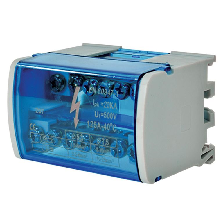 Barra Repartidora Bipolar 7 Polos 125 Amperios Para Tablero Eléctrico