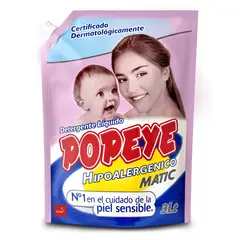 POPEYE - Detergente Líquido Hipoalergénico 3 Litros doypack