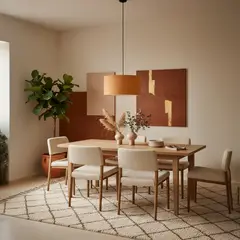 CONCEPT - Lámpara Colgante Tela Naranjo/Cobre 40 cm