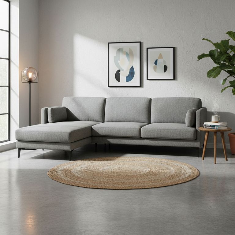 Sofá 3 cuerpos Carraro 244x78x86 cm Gris