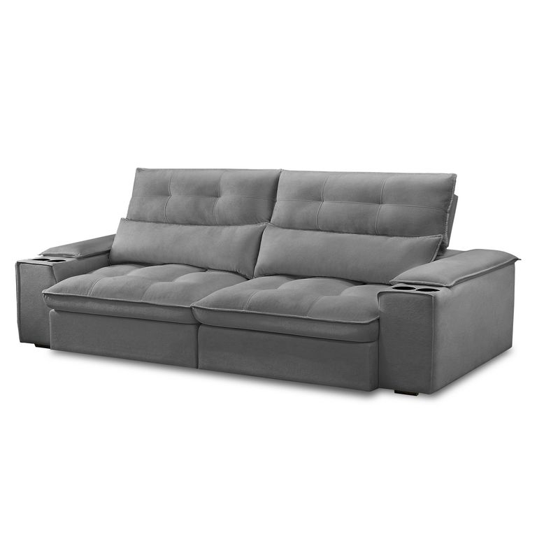 Sofá 3 cuerpos Malta 210x115x110 cm Gris