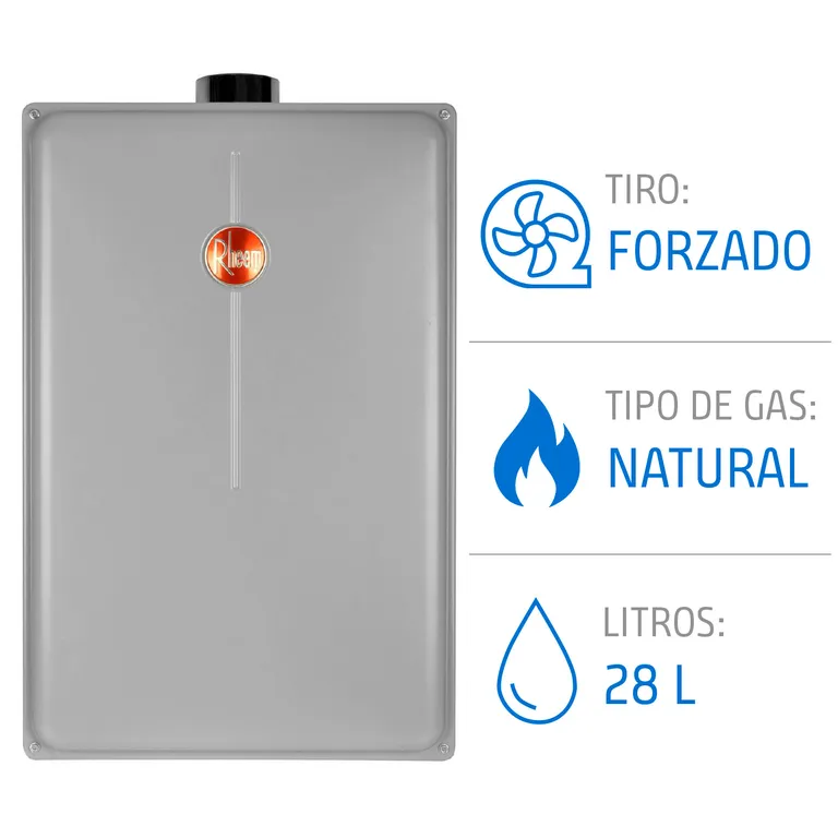 Calefont 28 Litros Gas Natural Tiro Forzado Ionizado