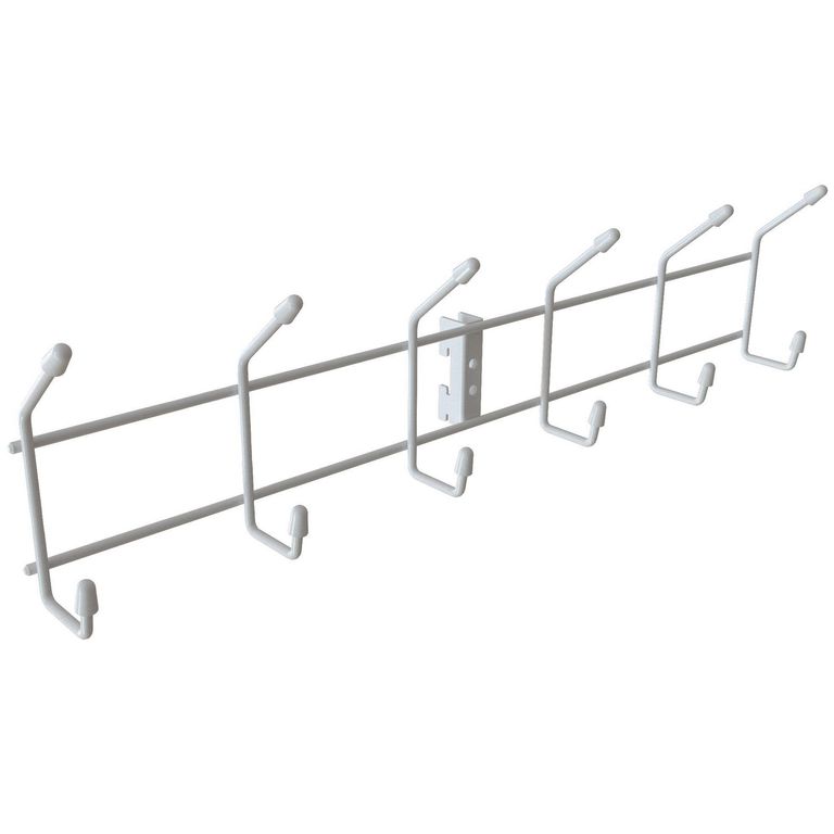 Percha 6 Ganchos Metal Blanco