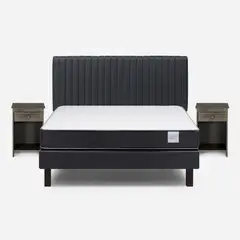 ROSEN - Cama 2 plazas Europea Wave Grafito