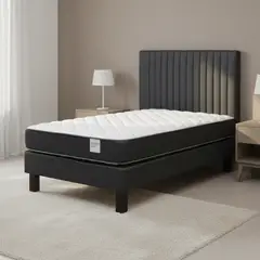 ROSEN - Cama 1.5 plazas Europea Wave Gris