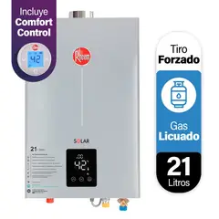 RHEEM - Calefón Gas Licuado 21 Litros Tiro Forzado Ionizado