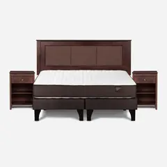 ROSEN - Cama 2 Plazas Europea New Ergo T + Respaldo + 2 Veladores