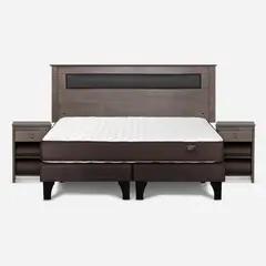 ROSEN - Cama King Europea Ergo T + Respaldo + 2 Veladores