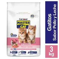 MASTER CAT - Alimento para Gato Cachorro Pollo y leche 3 kg
