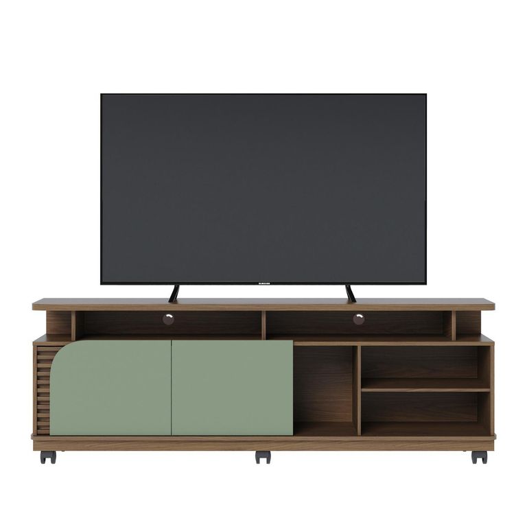 Rack TV 75 " Jurere Almendra/verde 180x62x39.3 cm