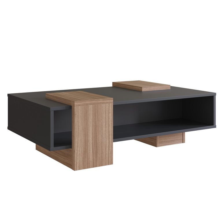 Mesa de centro Negro castaño 52.5x93x32.5 cm