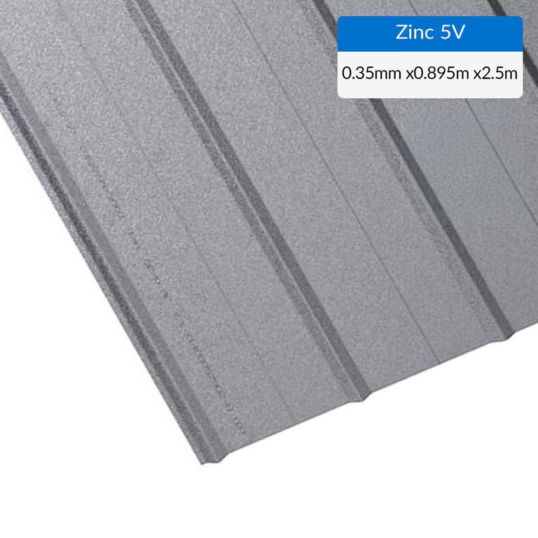 Plancha Recubrimiento Zinc 5V 0.35 mm 89.5x250 cm AZM80