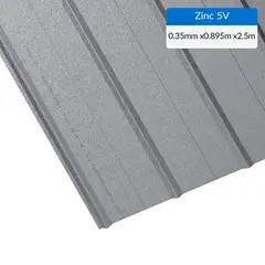 GENERICO - Plancha Recubrimiento Zinc 5V 0.35 mm 89.5x250 cm AZM80