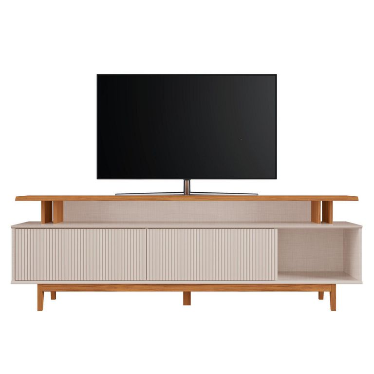 Rack TV 75 " Osorno Blanco/Café 180x59x40 cm