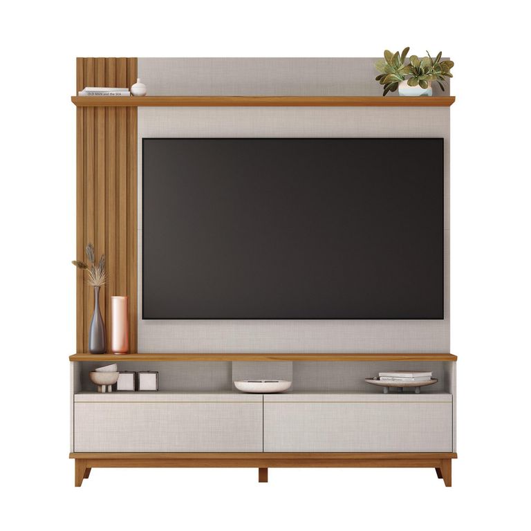 Home TV 65 " Tanic Blanco/Cafe 163x184x38 cm