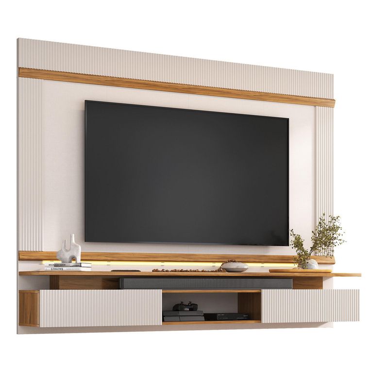 Panel TV 75 " Niza Blanco/Café 210x170x34 cm