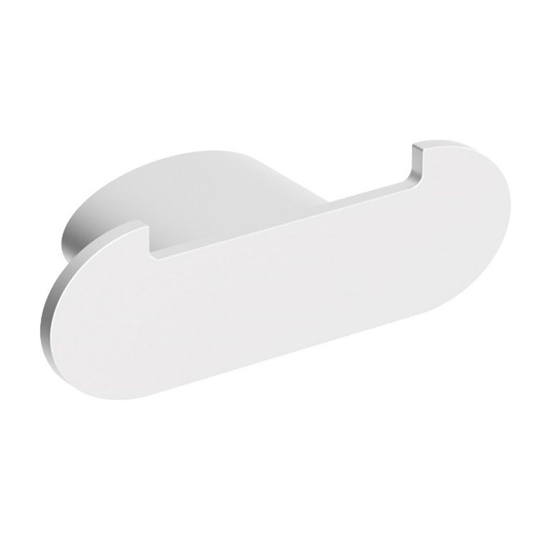 Percha de baño doble blanco mate