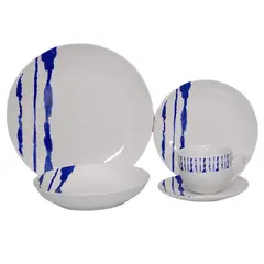 O CUISINE - Juego de vajilla 30 Piezas Porcelana Blanco