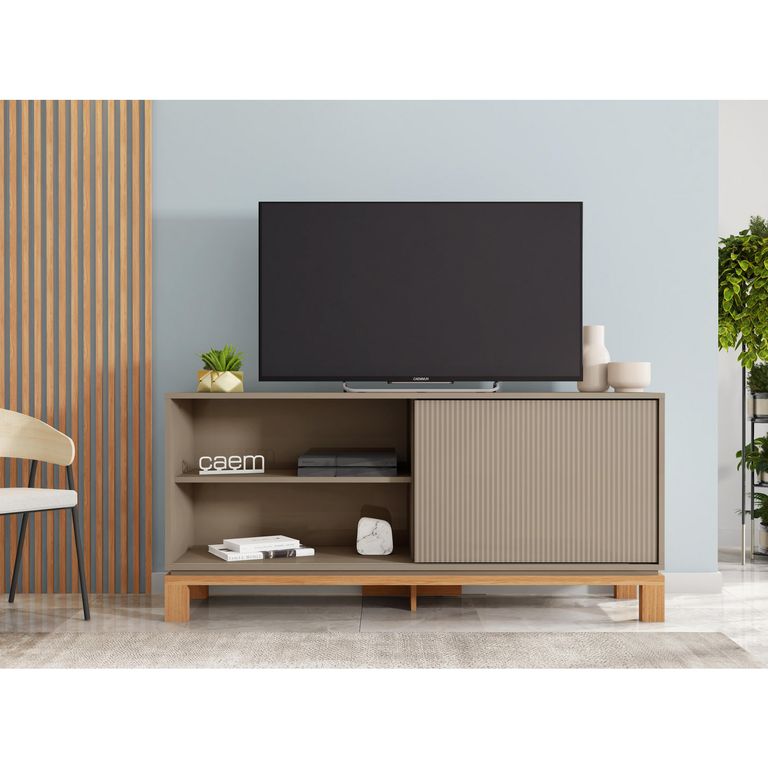 Rack 55 " Mondrian Gris Castaño 136x61.9x35.9 cm