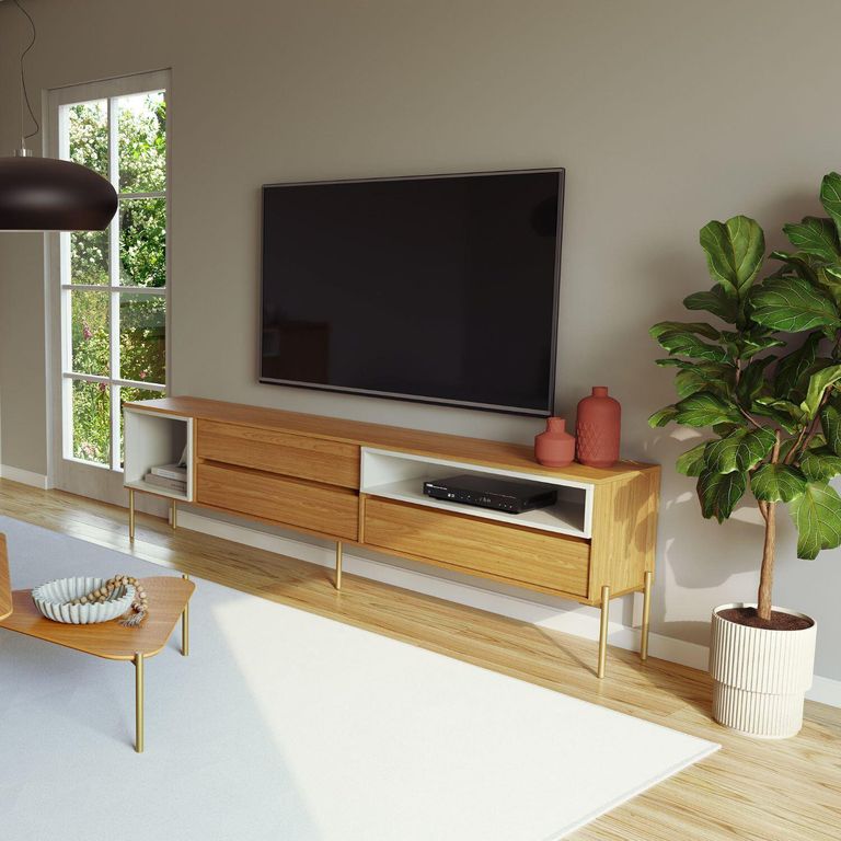Rack 75 " R425 Castaño Off White 224x60x37.5 cm