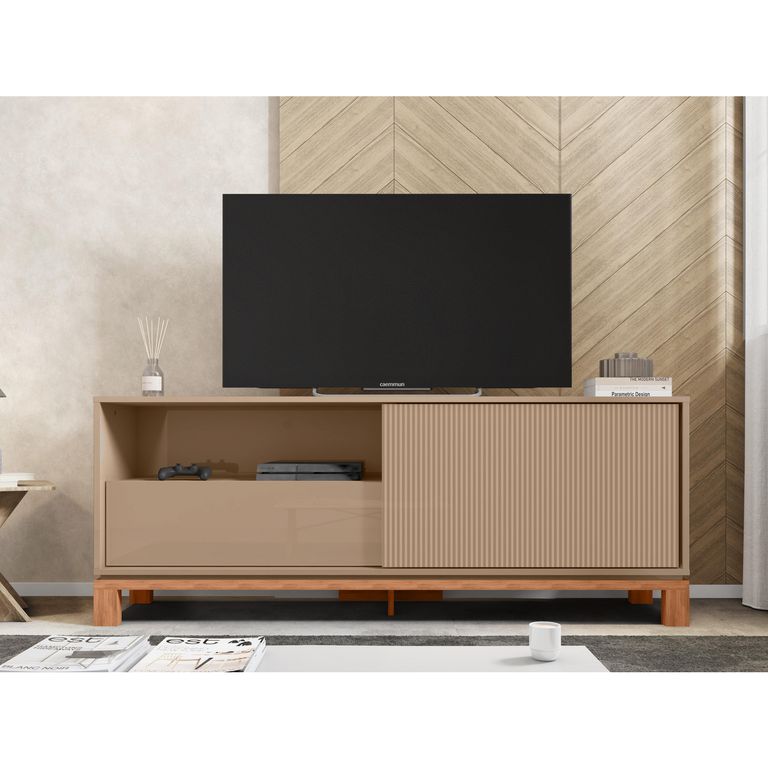 Rack 65 " Mondrian Gris Castaño 150x37.9x61.9 cm