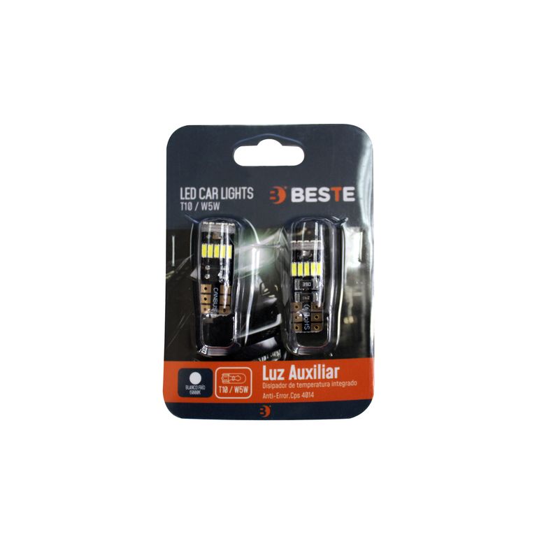 Kit de 2 Ampolletas Led T10 para Automóvil Luz Blanca