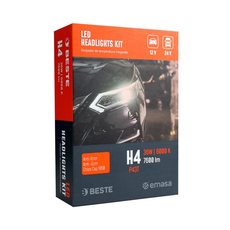 Kit de 2 Ampolletas Led H4 para Automóvil
