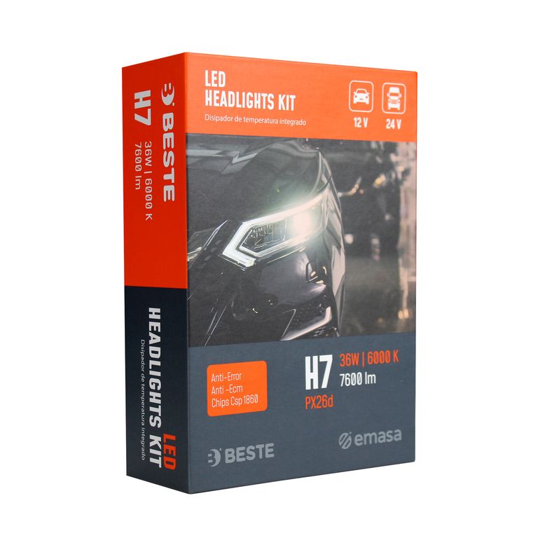 Kit de 2 Ampolletas Led H7 para Automóvil
