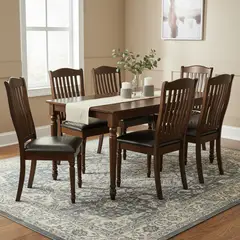 CIC - Juego de Comedor Dallas 6 Sillas Mesa Rectangular 74 cm x 90 cm x 160 cm Café