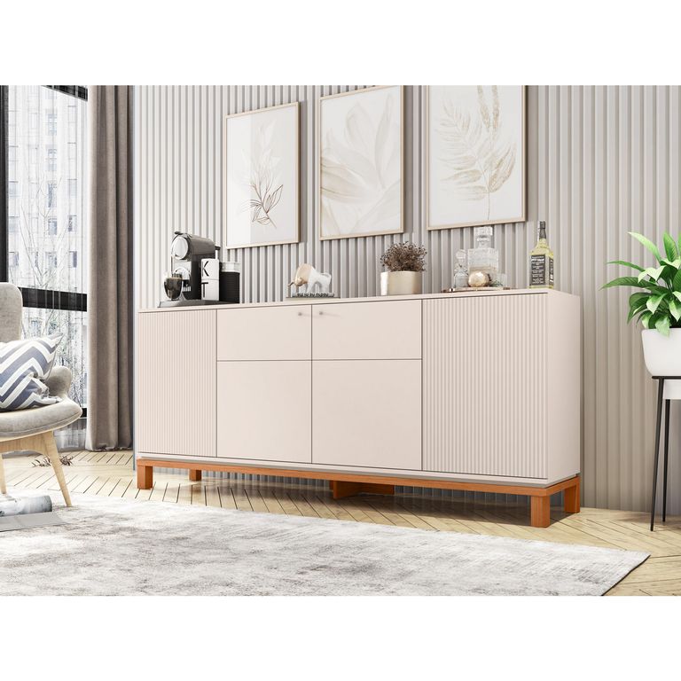 Buffet Mondrian Off White Castaño 37.9x179.4x77 cm