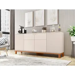 DECOCASA - Buffet Mondrian Off White Castaño 37.9x179.4x77 cm