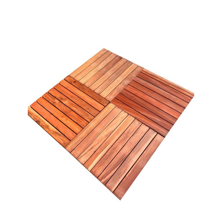 Deck madera 3.5 mm Curupaú Marrón oscuro a rojizo 60.6x606 cm