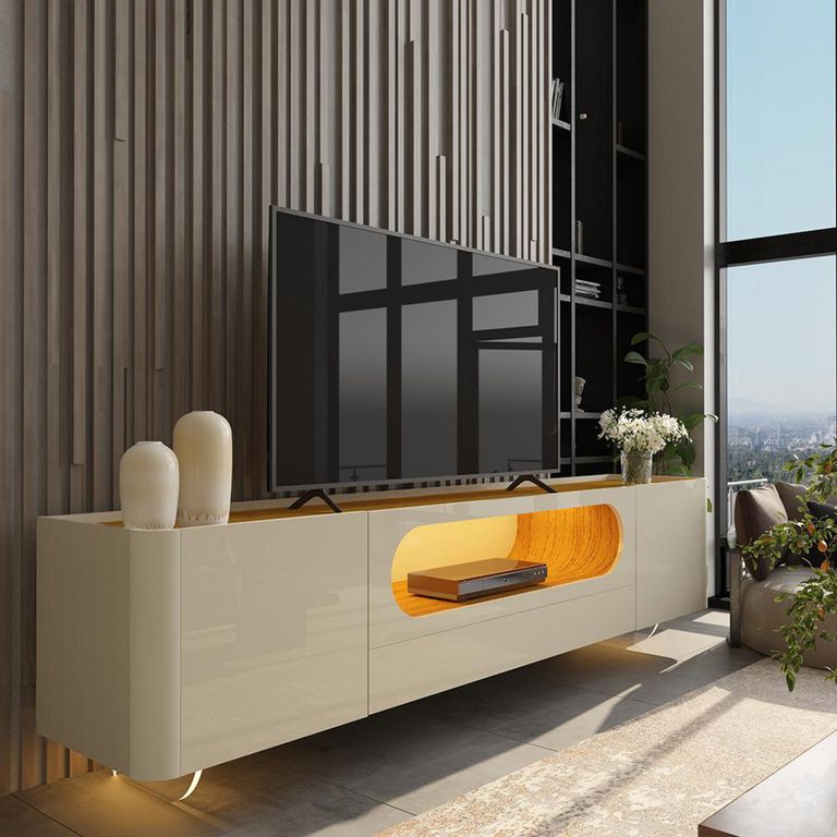 Rack 75 " DECO663 Off White Natural 209.5x60x40 cm