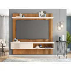 DECOCASA - Panel TV 75 " Jade Castaño Off White 180x183x34 cm