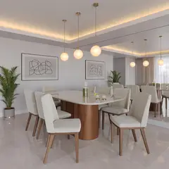 DECOCASA - Juego de comedor Kalina 6 Sillas Mesa Rectangular 76,4x109x184 cm Café