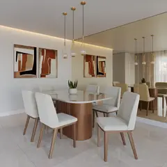 DECOCASA - Juego de comedor Kalina 6 Sillas Mesa Rectangular 77x89x160 cm Café