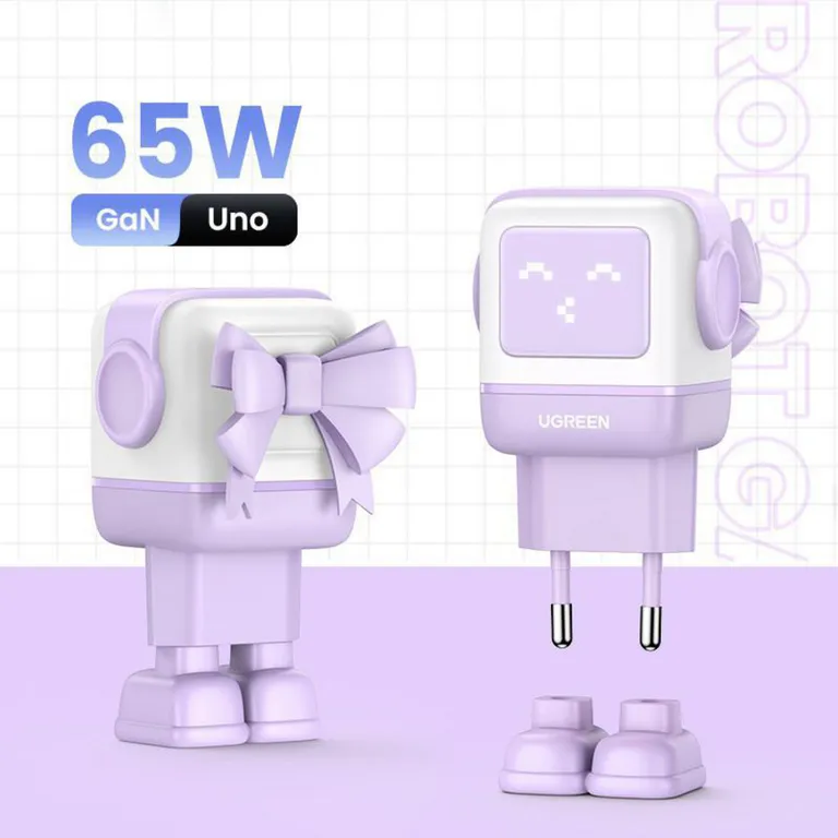 Cargador Robot Gan Tech 65W 1 Usb A + 2 C